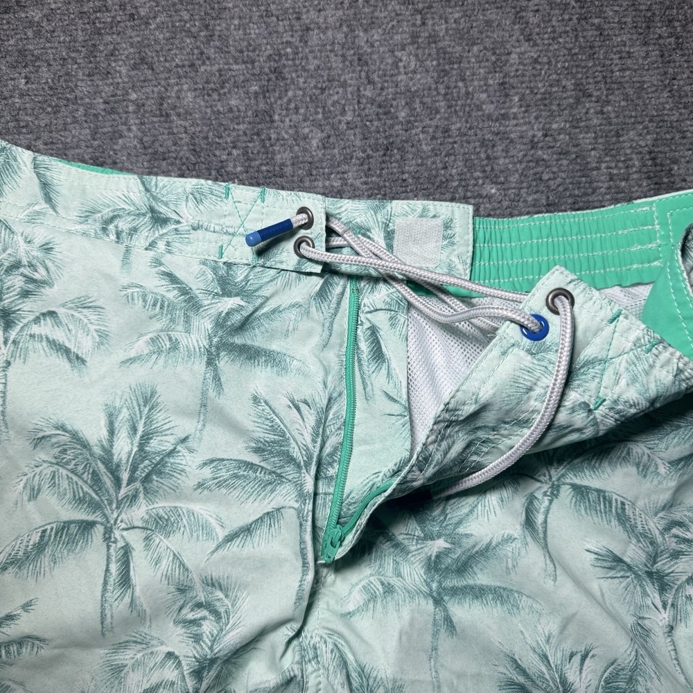 Tommy Bahama Swim Trunks Mens M Green Tropical Palm Print Board Shorts Liner - Picture 4 of 13